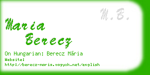 maria berecz business card